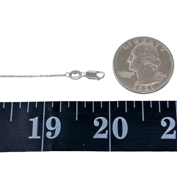 Cable Link Chain Necklace | Vintage Sterling Silver 925 | 18"-20" - Picture 2 of 3